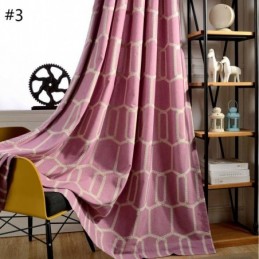 Rideau Semi-Occultant Abstrait Sur Mesure, Broderie Nid D'Abeille, Pour Salon