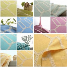 Rideau Semi-Occultant Abstrait Sur Mesure, Broderie Nid D'Abeille, Pour Salon
