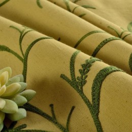 Rideau Occultant En Coton Et Lin Sur Mesure, Rideau Jaune Occultant Pour Salon Et Chambre À Coucher