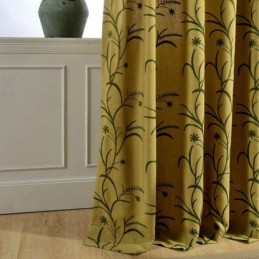 Rideau Occultant En Coton Et Lin Sur Mesure, Rideau Jaune Occultant Pour Salon Et Chambre À Coucher