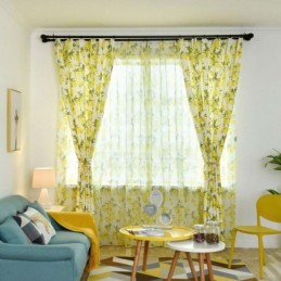 Rideau Semi-Occultant Frais Sur Mesure, Imprimé Fruits Et Citrons, Pour Salon