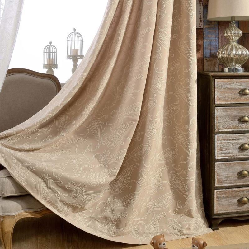 Rideau Semi-Occultant Vintage Sur Mesure, Broderie De Luxe Pour Salon