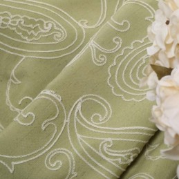 Rideau Semi-Occultant Vintage Sur Mesure, Broderie De Luxe Pour Salon
