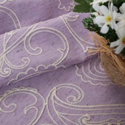Rideau Semi-Occultant Vintage Sur Mesure, Broderie De Luxe Pour Salon