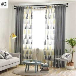 Rideau Semi-Occultant Nordique Sur Mesure, Imprimé Triangle, Pour Salon