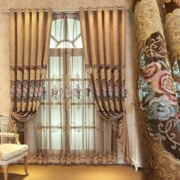 Rideau De Luxe Sur Mesure, Style Européen Brodé