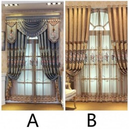 Rideau De Luxe Sur Mesure, Style Européen Brodé