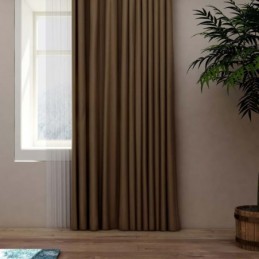 Rideau Solide Café Foncé Sur Mesure, Rideau Moderne Imitation Soie, Tissu Occultant Pour Salon Et Chambre À Coucher