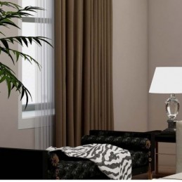 Rideau Solide Café Foncé Sur Mesure, Rideau Moderne Imitation Soie, Tissu Occultant Pour Salon Et Chambre À Coucher