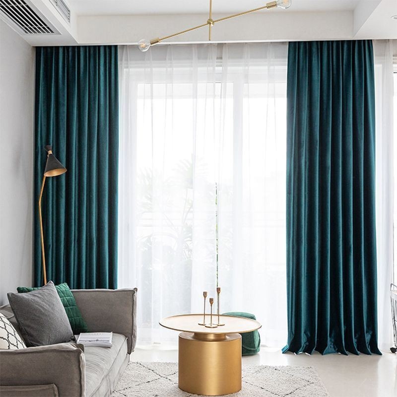Rideau De Style Nordique Sur Mesure En Flanelle Solide Pour Salon, Hôtel