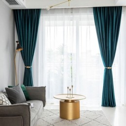Rideau De Style Nordique Sur Mesure En Flanelle Solide Pour Salon, Hôtel