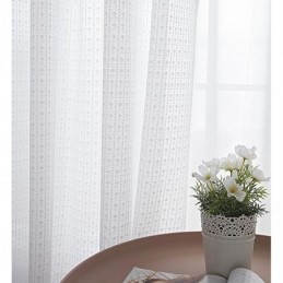 Rideau Transparent Moderne En Voile Blanc Uni Sur Mesure Pour Chambre À Coucher, Salon