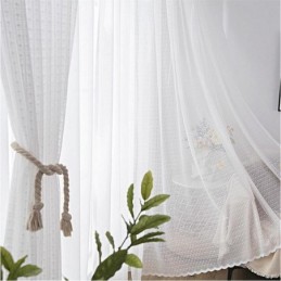 Rideau Transparent Moderne En Voile Blanc Uni Sur Mesure Pour Chambre À Coucher, Salon