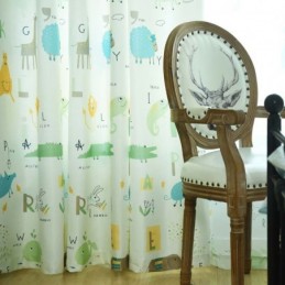 Rideau Semi-Occultant Moderne Sur Mesure, Imprimé Animaux, Pour Chambre D'Enfant