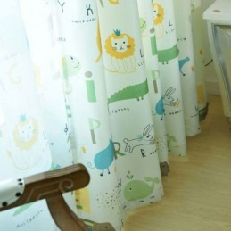 Rideau Semi-Occultant Moderne Sur Mesure, Imprimé Animaux, Pour Chambre D'Enfant