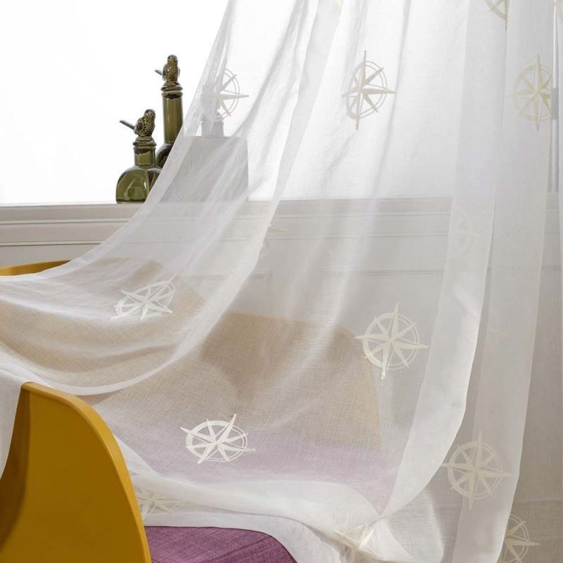 Rideau Transparent Moderne Sur Mesure, Respirant, Brodé D'Étoiles, Pour Salon