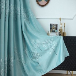 Rideaux À Motifs D'Arbres De Style Nordique En Satin Jacquard Pour Salon Et Chambre À Coucher