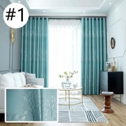 Rideaux À Motifs D'Arbres De Style Nordique En Satin Jacquard Pour Salon Et Chambre À Coucher