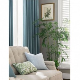 Rideau Occultant Minimaliste En Flanelle Bleue, Sur Mesure, Tissu De Couleur Unie, Pour Salon Et Chambre À Coucher
