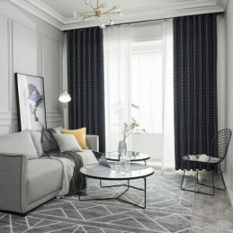 Rideau Occultant À Carreaux Sur Mesure, Motif Géométrique, Pour Chambre À Coucher Ou Salon