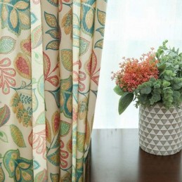 Rideau Rétro Américain Sur Mesure, Imprimé Floral Abstrait, Tissu Semi-Occultant Pour Chambre À Coucher Et Salon