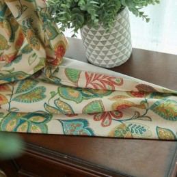 Rideau Rétro Américain Sur Mesure, Imprimé Floral Abstrait, Tissu Semi-Occultant Pour Chambre À Coucher Et Salon