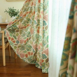 Rideau Rétro Américain Sur Mesure, Imprimé Floral Abstrait, Tissu Semi-Occultant Pour Chambre À Coucher Et Salon
