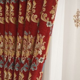 Rideau De Salon De Luxe Léger De Style Européen Brodé En Chenille, Rideau Sur Mesure