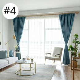 Rideau Isolant Thermique En Lin Fin De Couleur Pure, 6 Couleurs, Pour Chambre À Coucher, Salon, Rideau Sur Mesure
