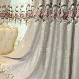 Rideau Sur Mesure Pour La Maison, Style Européen, Broderie Florale