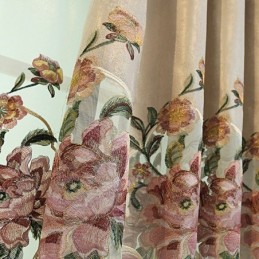 Rideau Sur Mesure Pour La Maison, Style Européen, Broderie Florale