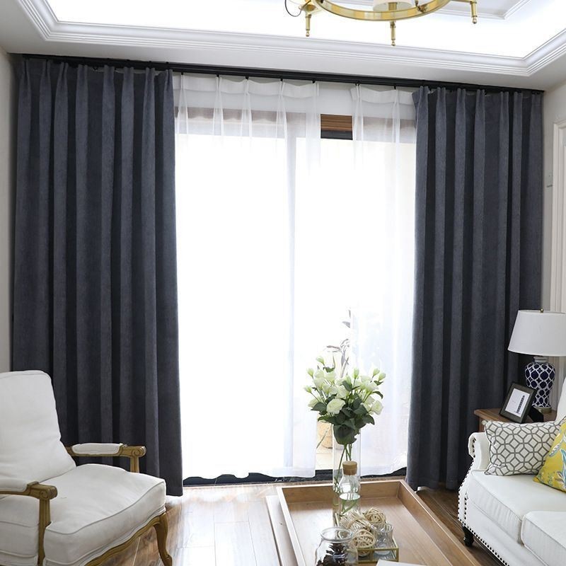 Rideaux Occultants Européens En Chenille De Couleur Unie, Sur Mesure, Pour Salon Et Chambre À Coucher
