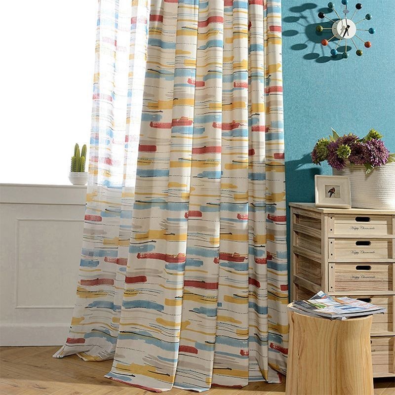 Rideau Coloré Abstrait Sur Mesure Pour Chambre D'Enfant