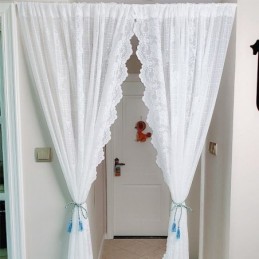 Rideaux En Voile Transparent Élégants, Rideaux Décoratifs Pour Fenêtre De Salon Ou De Chambre À Coucher