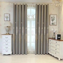 Rideaux De Chambre Élégants En Coton Occultant Jacquard À Motif D'Arbre