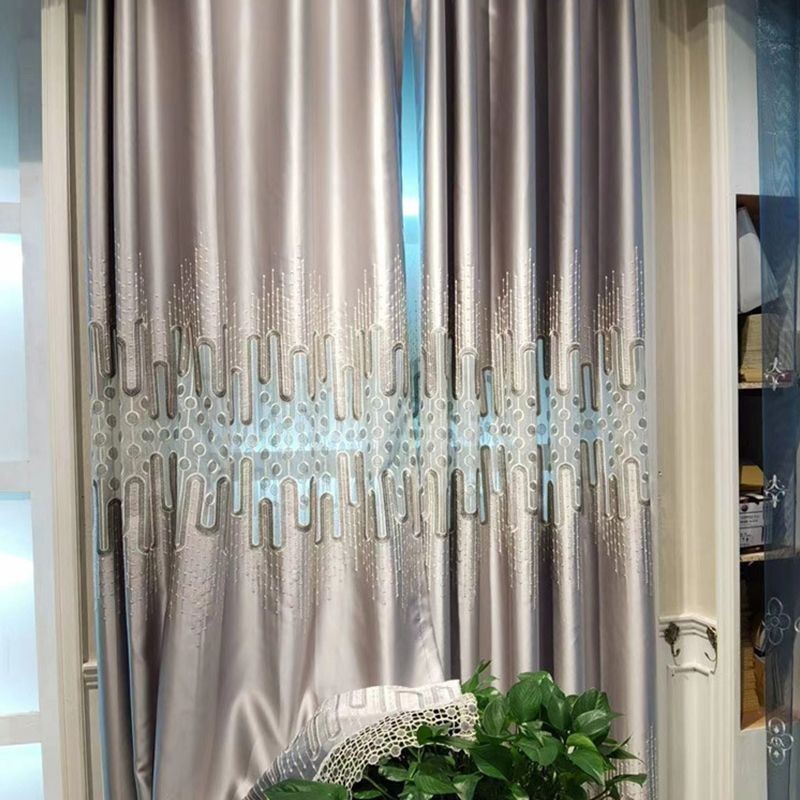 Rideaux Insonorisés De Luxe De Style Nordique Avec Dentelle Brodée Pour Salon