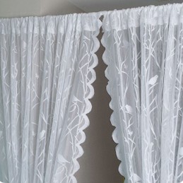 Rideaux Transparents Modernes En Tulle Blanc À Motif D'Oiseaux Pour Salon