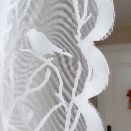 Rideaux Transparents Modernes En Tulle Blanc À Motif D'Oiseaux Pour Salon