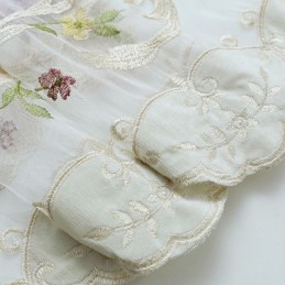 Rideau En Tulle Brodé Européen Sur Mesure, Voile Floral Transparent Pour Salon