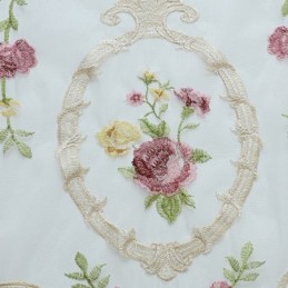 Rideau En Tulle Brodé Européen Sur Mesure, Voile Floral Transparent Pour Salon