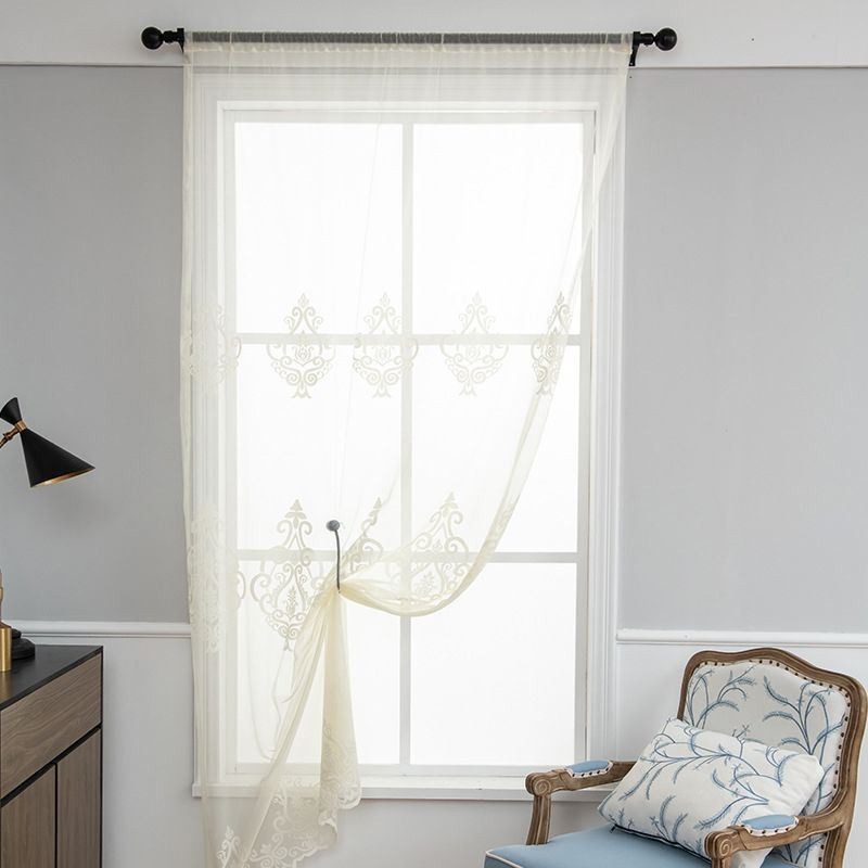 Rideaux Transparents Brodés Européens Pour Fenêtre De Salon