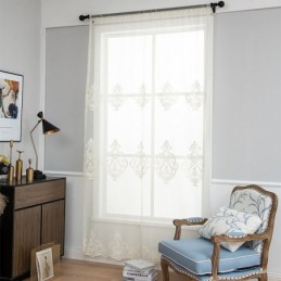 Rideaux Transparents Brodés Européens Pour Fenêtre De Salon