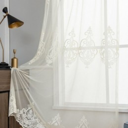 Rideaux Transparents Brodés Européens Pour Fenêtre De Salon