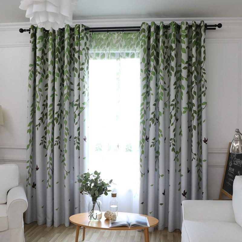 Rideau Sur Mesure Rideau Motif Feuilles Fraîches Fenêtre