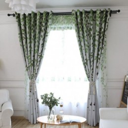 Rideau Sur Mesure Rideau Motif Feuilles Fraîches Fenêtre