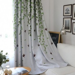 Rideau Sur Mesure Rideau Motif Feuilles Fraîches Fenêtre