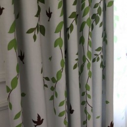 Rideau Sur Mesure Rideau Motif Feuilles Fraîches Fenêtre