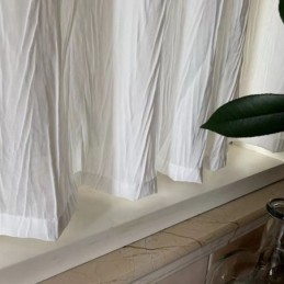 Rideau Court En Tulle Blanc Sur Mesure, Voile Transparent Uni Pour Salon